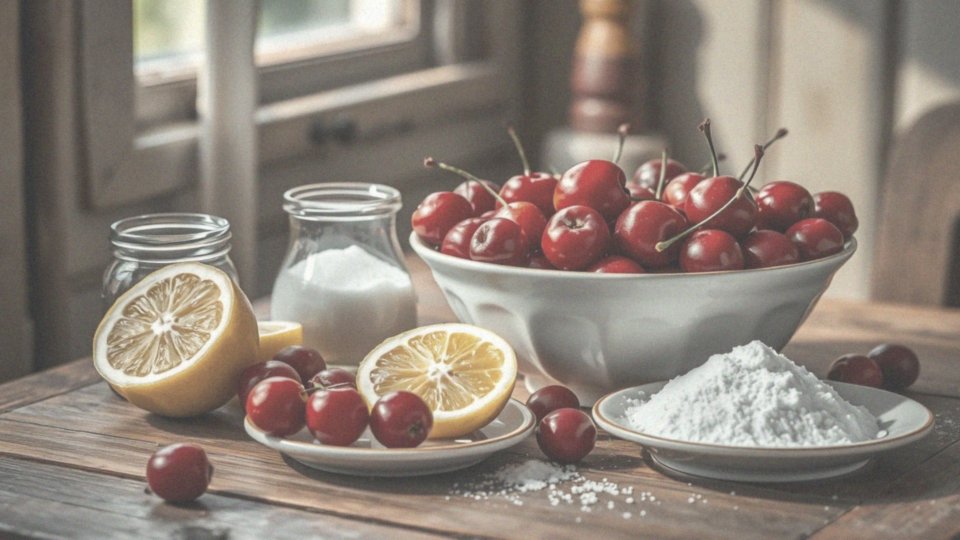 Jakie są kluczowe składniki do przygotowania frużeliny wiśniowej?